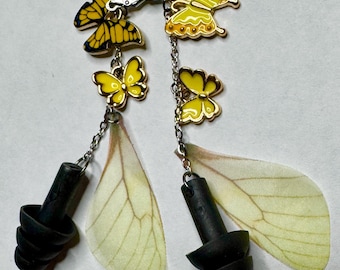 Butterfly wing Earring ear plugs