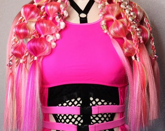 2X - Festival Braided Rave Hair Extensions (Hair Elastic)