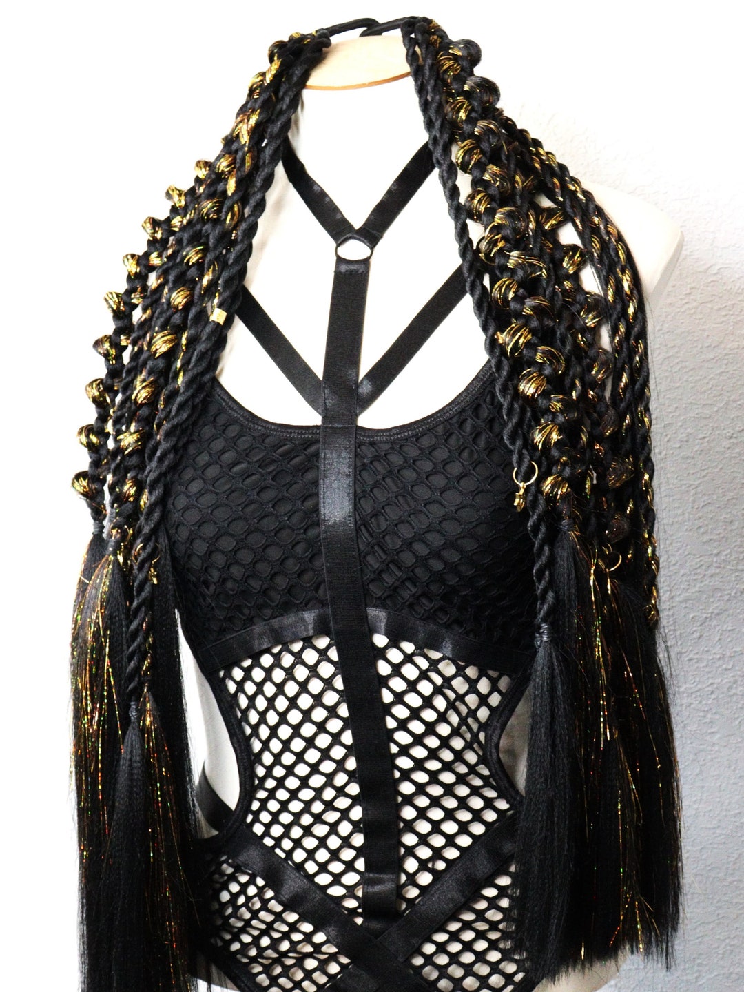 2X Festival Braided Rave Hair Extensions hair Elastic Etsy