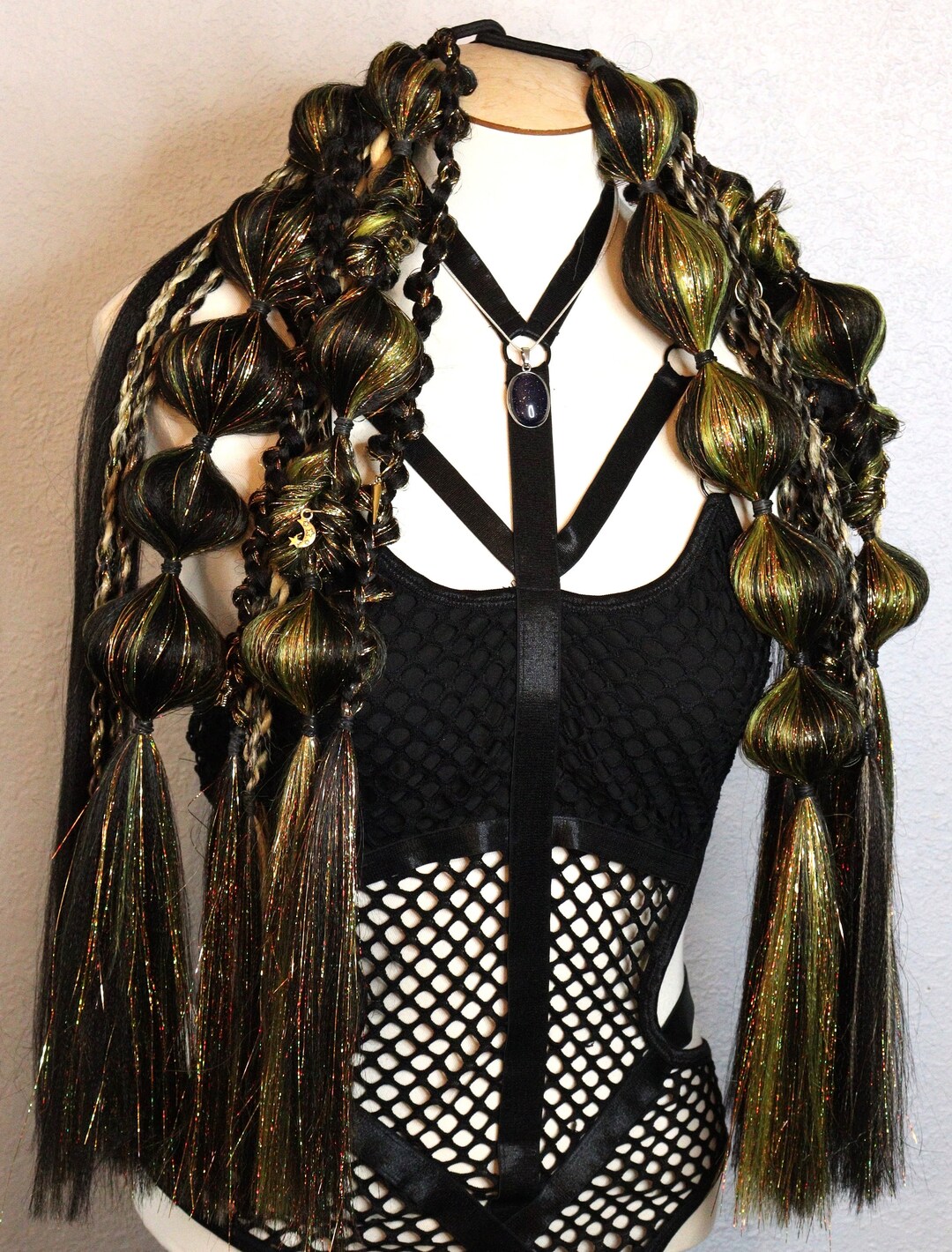 2X Festival Braided Rave Hair Extensions hair Elastic Etsy