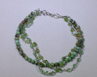 Bead-Chip Bracelet, Peridot chips