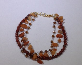 Bead Chip Bracelet, Red Aventurine