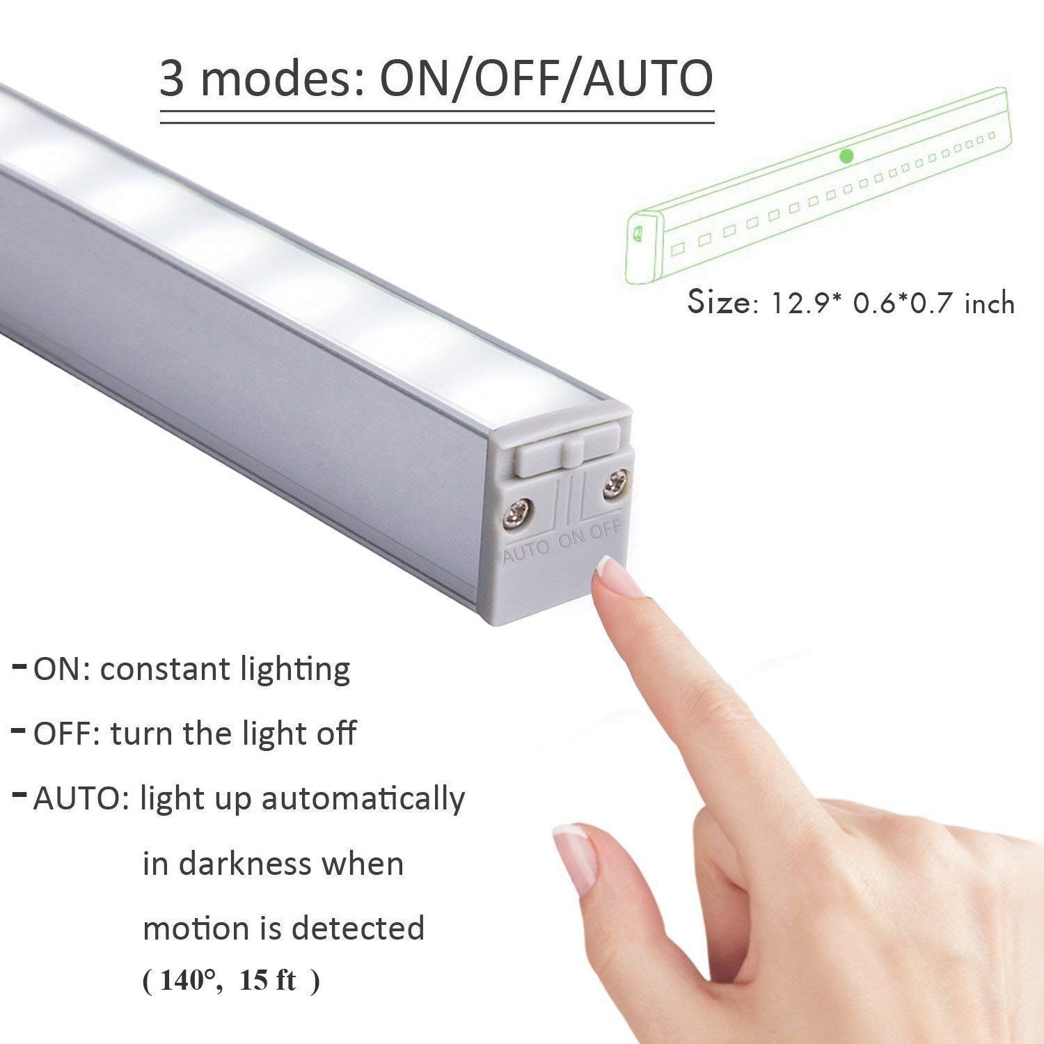 Led Closet Light 20 Led Wireless Motion Sensor Night Light Under Cabinet Lighting Battery Operated