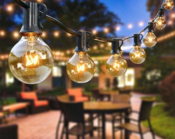 50FT Outdoor String Lights with 50 Lights Weatherproof for Patio Garden Yard Pool Wedding Party Christmas Lights