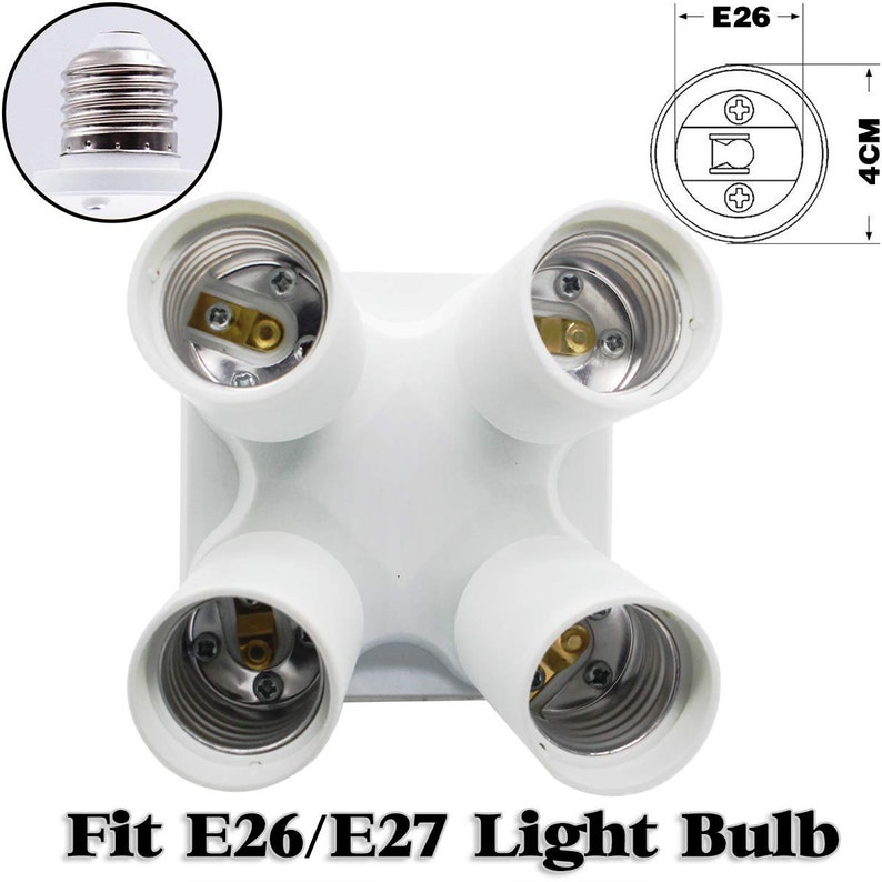 E26/E27 Edison Screw Standard Light Socket Splitter 4 in 1 Etsy