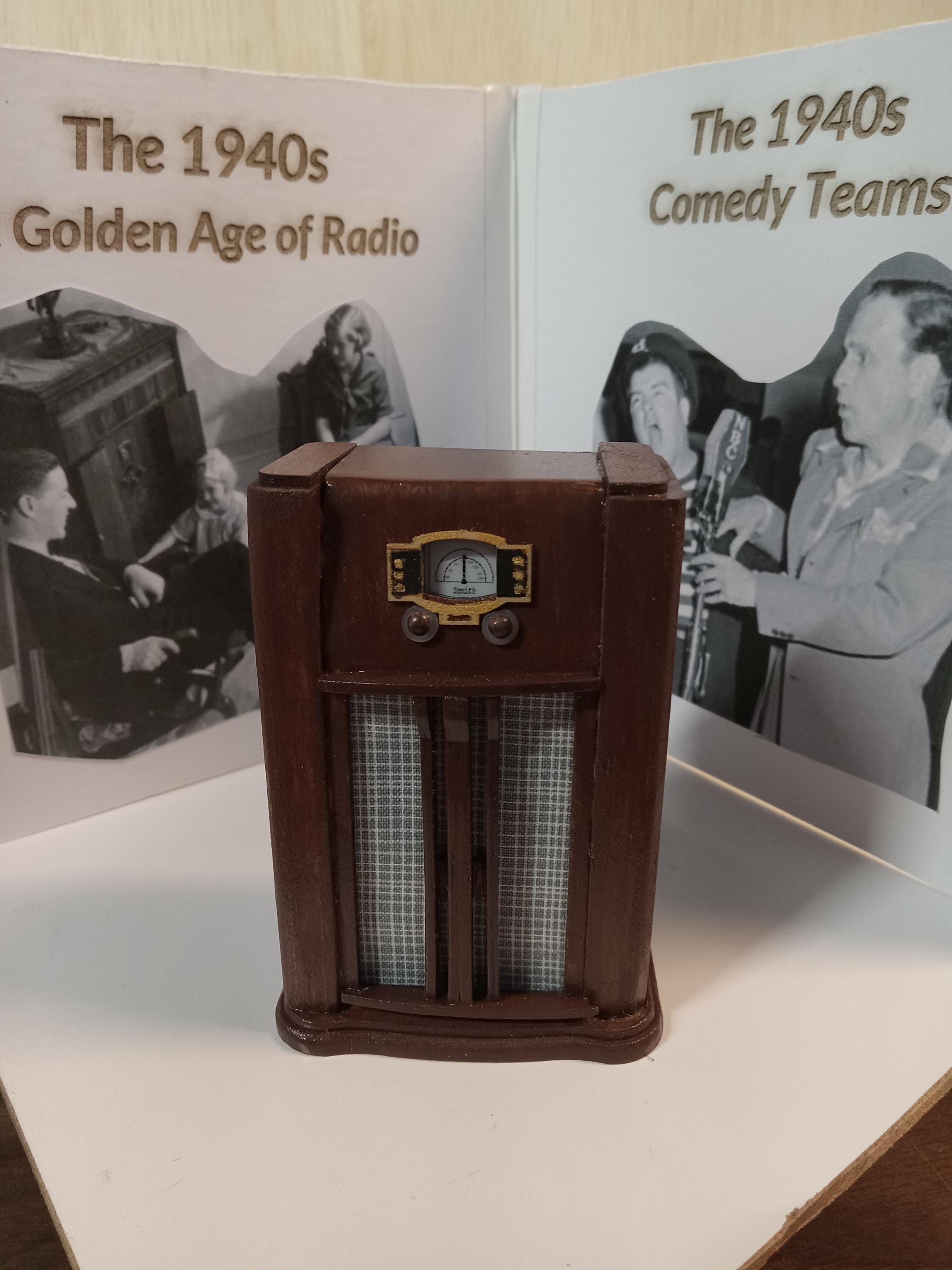 Miniature Dollhouse 1/12th scale Musical 1940s Memorabilia Historic Zenith Radio