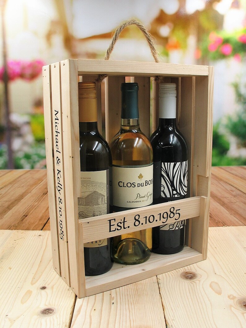 Personalized Wine Gift crate Etsy