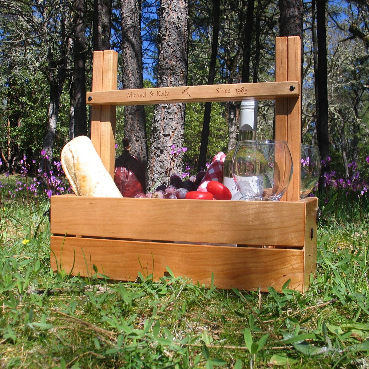 Picnic Basket Wine Carrier and Table - Etsy