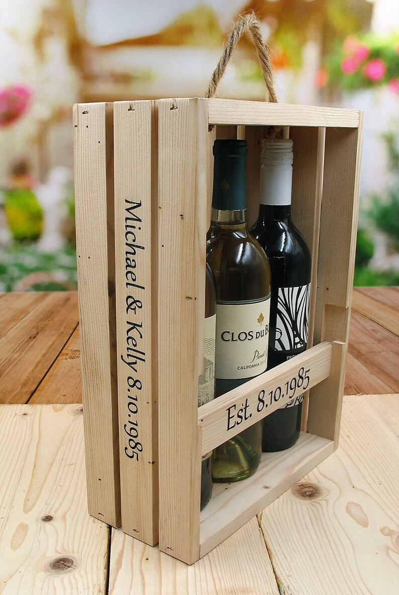 Personalized Wine Gift crate Etsy