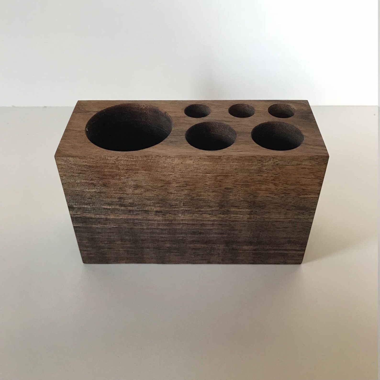 Walnut Desktop Organizer 6hole Etsy UK