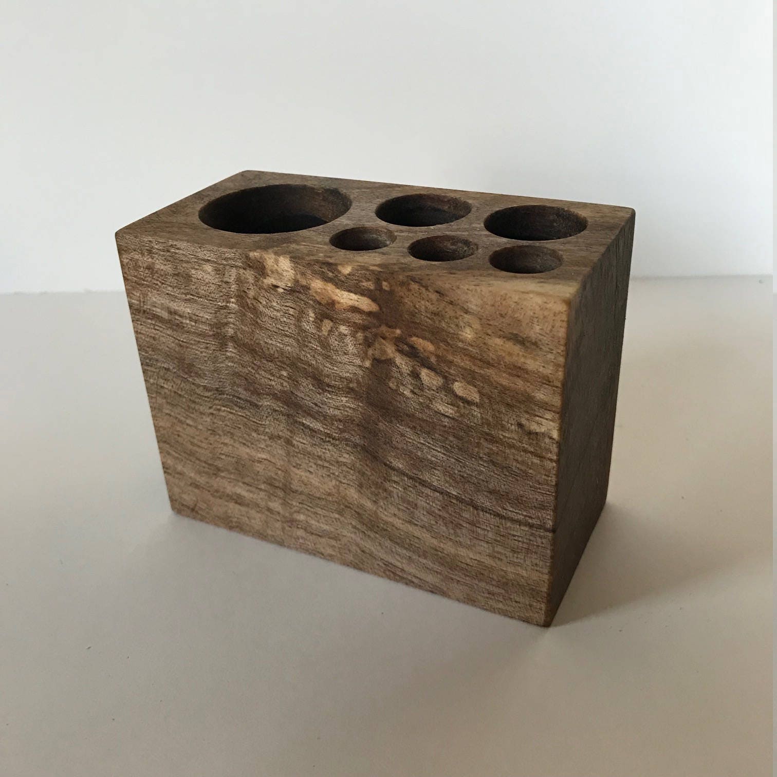 Walnut Desktop Organizer 6hole Etsy UK