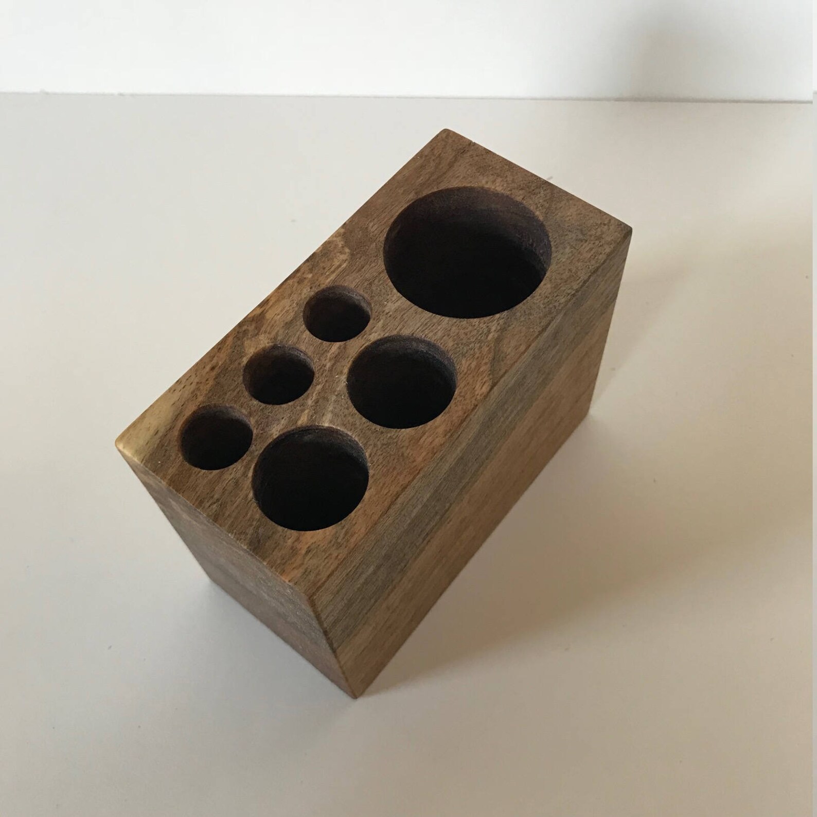 Walnut Desktop Organizer 6hole Etsy UK
