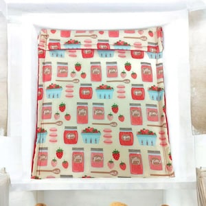 Potato Bag, Baked Potato Bag, Microwave Safe Potato Bag, Strawberry Jam Print Potato Bag, All Cotton bag for cooking potatoes, potato sack