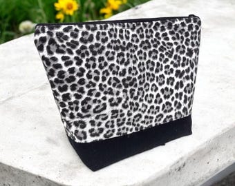 Necessär, Resväska, Sminkväska, Påse med dragkedja Snöleopardmönstrad kosmetika med dragkedja, smink, resväska