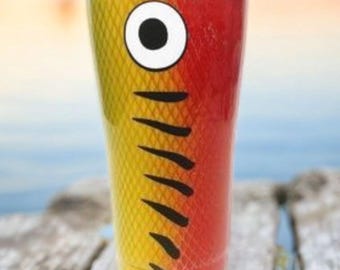 Red Fishing Lure, Fish Tumbler cup, Father's Day 20 oz Tumbler with lid