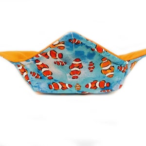 Microwavable Bowl Cozy or Bowl Holder, Fish Lovers Gift, Useful House Warming Gift in a Cotton Clown Fish Fabric Print