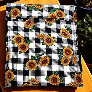 Baked Potato Bag in a Plaid Sunflower Fabric Print by Sewuseful Studios