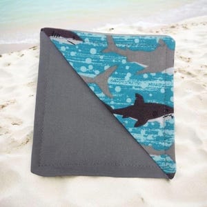Bookmark for the Corner of a book in a Grey Shark Fabric Pattern by Sewuseful Studios LLC