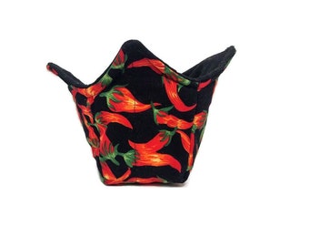 Eisbecher aus Baumwolle mit rotem Chili-Print