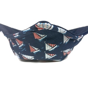 Bowl Cozy Microwave safe Cotton Hot Soup Bowl Pot Holder in Blue Sailboats