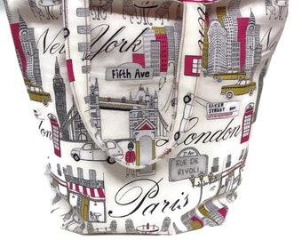 Large Tote Bag in a Cotton Canvas Fabric Shopper Tote Bag