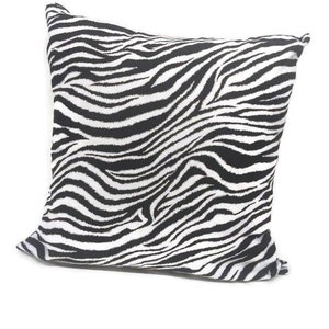 18 x 18 inch Black Zebra throw pillow with invisible zipper