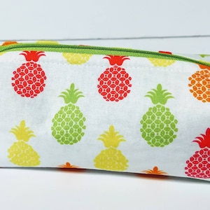 Pineapple Mini Zippered Pencil Pouch