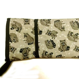 Heat resistant curling iron, hair straightener case, raccoons