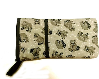 Heat resistant curling iron, hair straightener case, raccoons