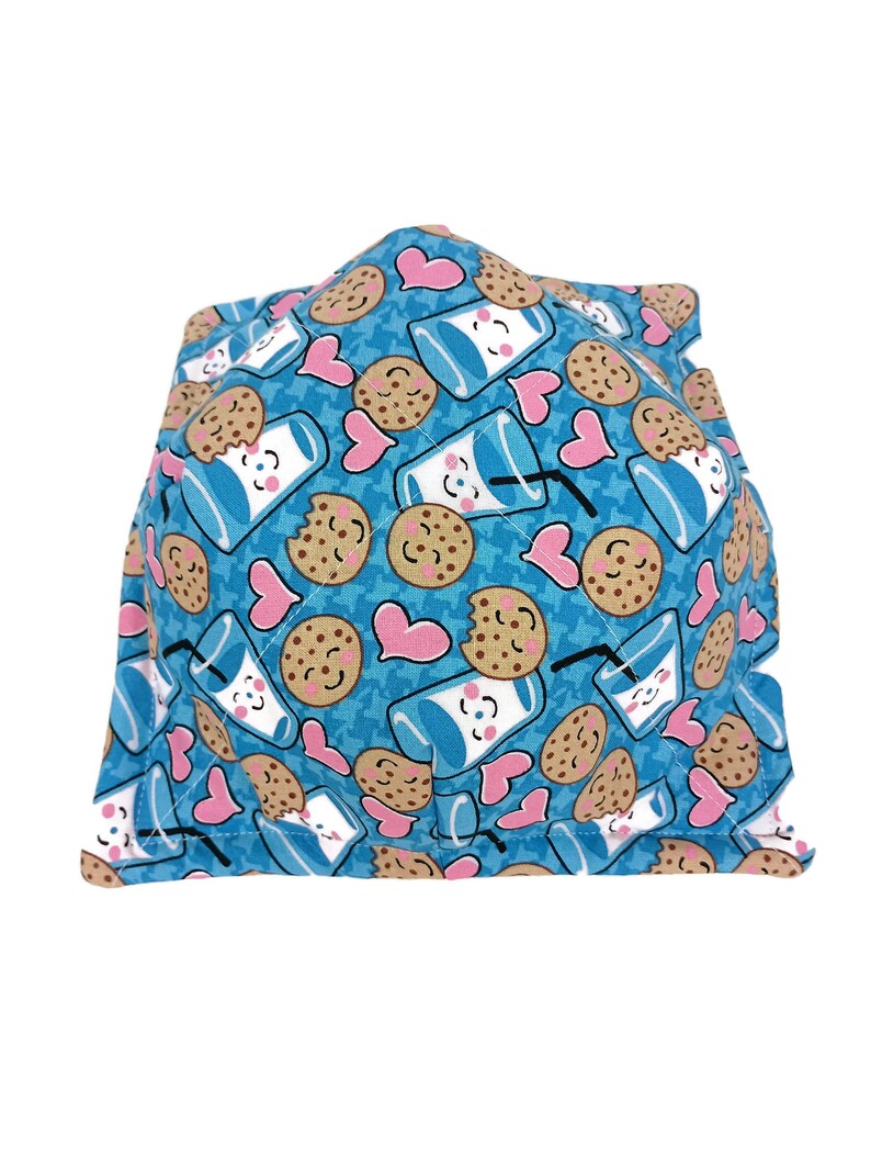 Bowl Cozy Microwave Safe Cotton Soup Hot Bowl Pot Holder in a Milk and Cookies and Solid Tan Fabric Print image 5