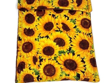 Potato Bag, Cotton Potato Cooker in a  Field of Sunflower Fabric Print by Sewuseful Studios