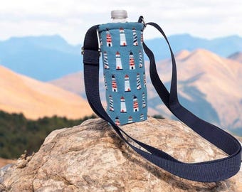 Lighthouse Insulated Water Bottle Holder with Adjustable Strap
