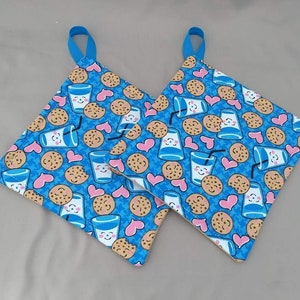 Agarradera para cocina Juego de agarraderas para horno Agarradera para cocinar u hornear con estampado de leche y galletas