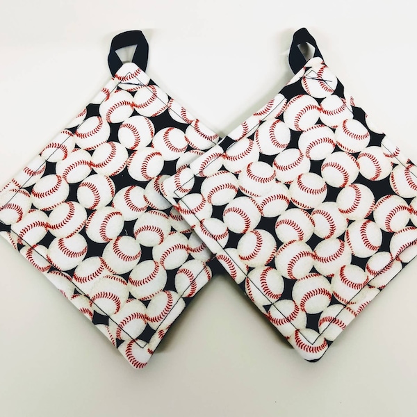 Pot holder for kitchen Pot Holder Set Oven Hot Pad Pot Holder for Cooking or Baking in a Packed Baseball Fabric Print