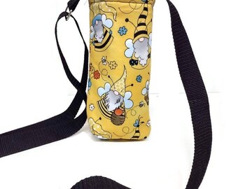 Bee Gnome Insulated Water Bottle Holder with Adjustable Strap