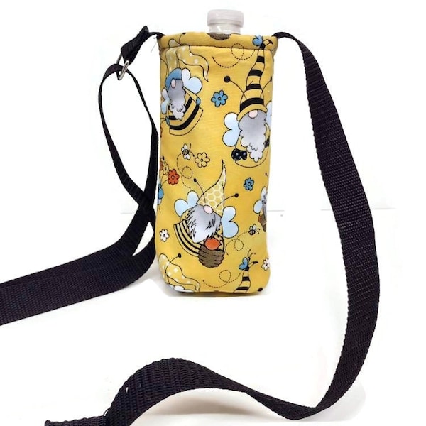 Bee Gnome Insulated Water Bottle Holder with Adjustable Strap