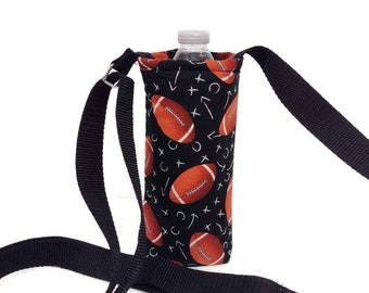 Chalkboard Football Insulated Water Bottle Holder with Adjustable Strap