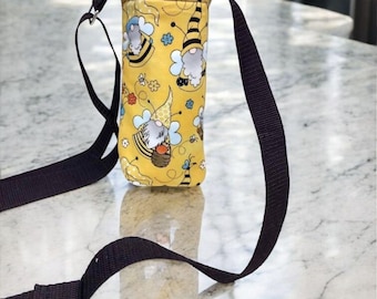 Bee Gnome Insulated Water Bottle Holder with Adjustable Strap
