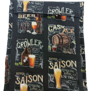 Beer flight Potato Bag, Microwave Safe Potato Bag, Potato Print Potato Bag, All Cotton bag for cooking potatoes, potato sack