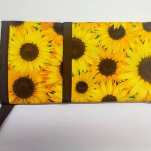 Heat resistant curling iron, hair straightener case, field of Sunflowers