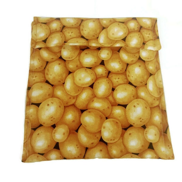 Potato Bag, Microwave Safe Potato Bag, Potato Print Potato Bag, All Cotton bag for cooking potatoes, potato sack