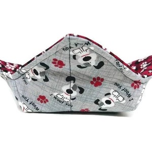 Bowl Cozy Microwave Safe Cotton Soup Hot Bowl Pot Holder in a Grey and Plaid Puppy Dog with Red Plaid Paw Print Fabric Print