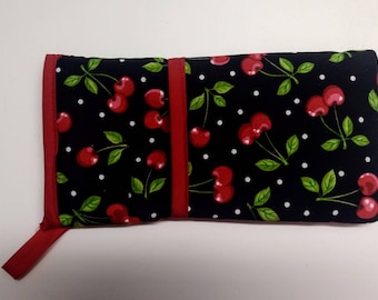 Hitzebeständiger Lockenstab, Haarglätter Etui, Retro Kirsche