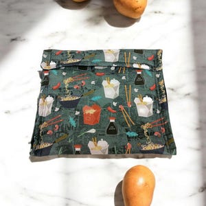 Potato Bag, Baked Potato Bag, Microwave Safe Potato Bag, Chinese Take Out Print Potato Bag, All Cotton bag for cooking potatoes, potato sack