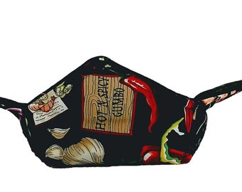 Bowl Cozy Microwave Safe Cotton Soup Hot Bowl Pot Holder in a Cajun Louisiana Gumbo and Solid Black Fabric Print