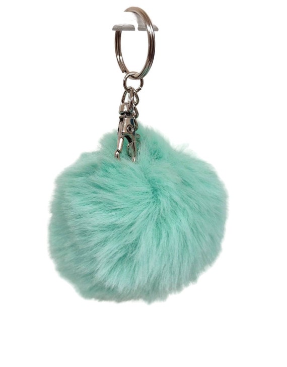 Fox Fluff Keychain in Turquoise