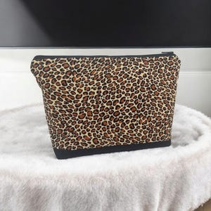 Cheetah Print zippered cosmetic, make up, travel bag