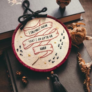 Broderie de la carte des Maraudeurs Harry Potter, amoureux des livres et fans de Potter