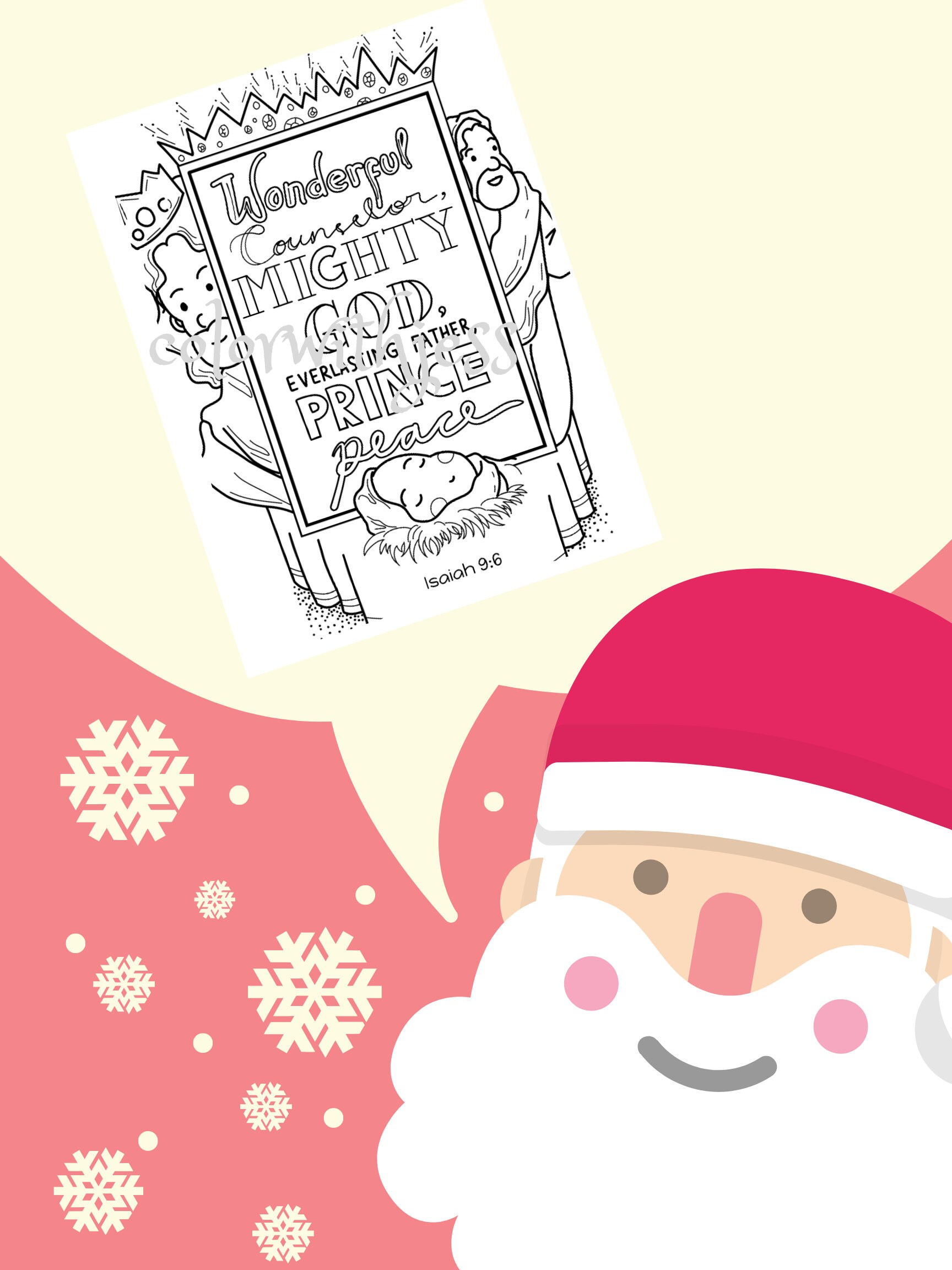 Christmas Themed Scripture Art Coloring Page Coloring Page | Etsy