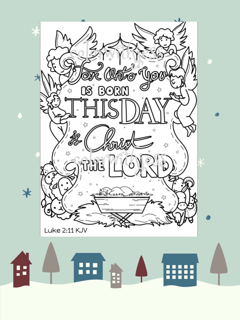 Download Christmas Coloring Book Pagesingle Coloring Page Printable Etsy